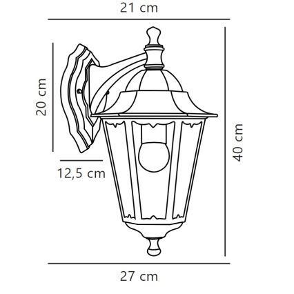 Nordlux - Ulkoseinävalaisin CARDIFF 1xE27/60W/230V IP44