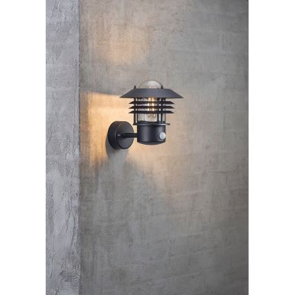 Nordlux - Ulkoseinävalaisin liiketunnistimella VEJERS 1xE27/60W/230V IP54 musta