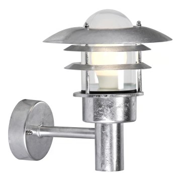 Nordlux - Ulkoseinävalaisin LONSTRUP 1xE27/60W/230V IP44 hopea