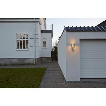 Nordlux - Ulkoseinävalaisin LONSTRUP 1xE27/60W/230V IP44 hopea