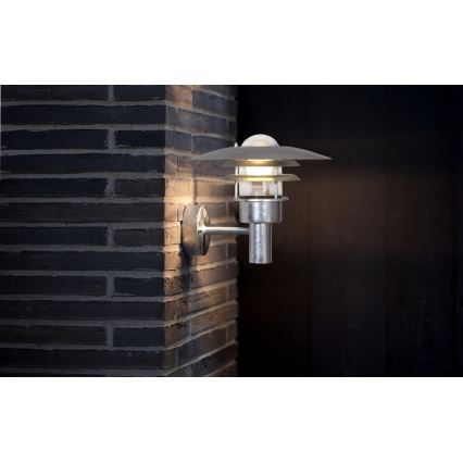 Nordlux - Ulkoseinävalaisin LONSTRUP 1xE27/60W/230V IP44 hopea
