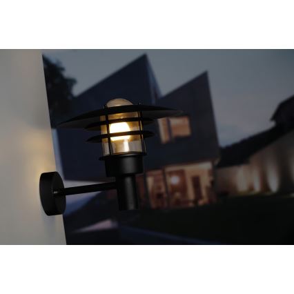 Nordlux - Ulkoseinävalaisin LONSTRUP 1xE27/60W/230V IP44 musta