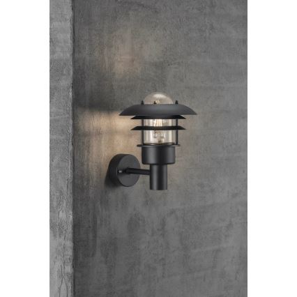 Nordlux - Ulkoseinävalaisin LONSTRUP 1xE27/60W/230V IP44 musta