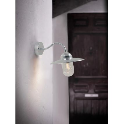Nordlux - Ulkoseinävalaisin LUXEMBOURG 1xE27/60W/230V IP54 hopea