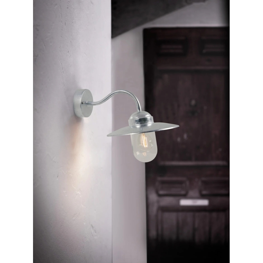 Nordlux - Ulkoseinävalaisin LUXEMBOURG 1xE27/60W/230V IP54 hopea