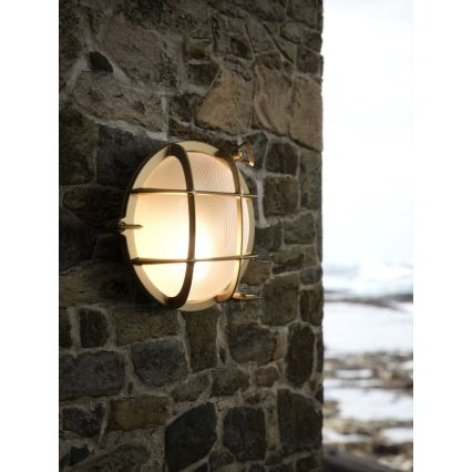 Nordlux - Ulkoseinävalaisin POLPERRO 1xE27/12,5W/230V IP64 messinki