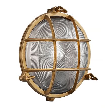 Nordlux - Ulkoseinävalaisin POLPERRO 1xE27/12,5W/230V IP64 messinki