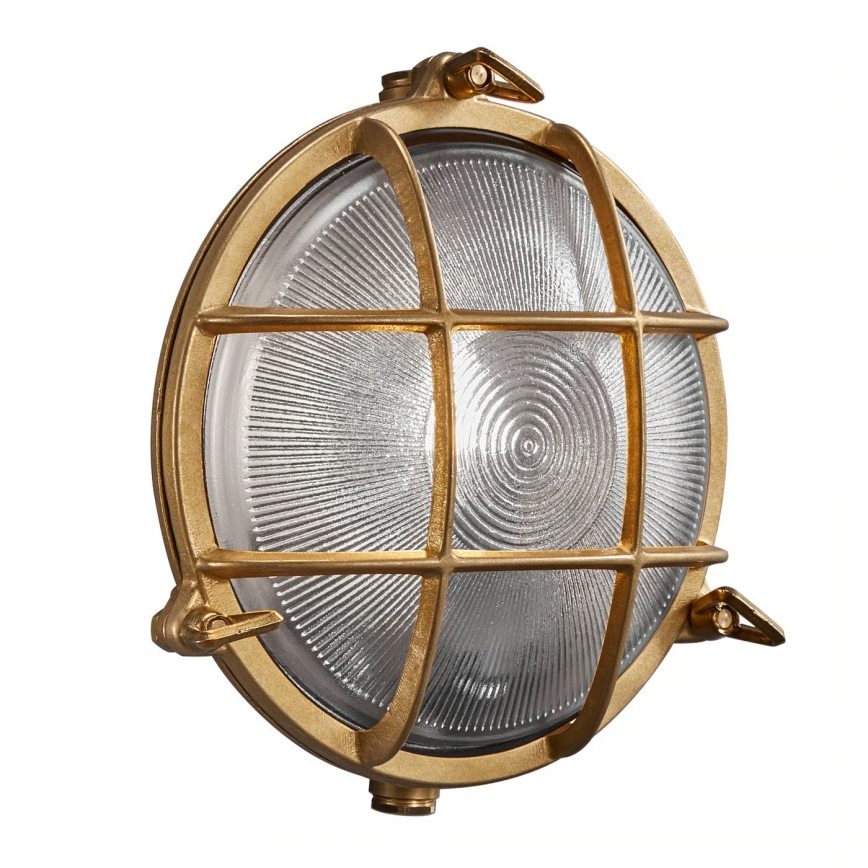 Nordlux - Ulkoseinävalaisin POLPERRO 1xE27/12,5W/230V IP64 messinki
