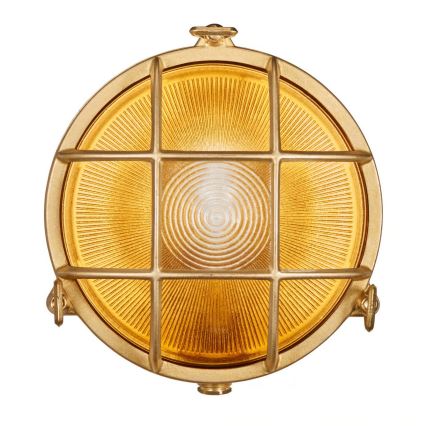 Nordlux - Ulkoseinävalaisin POLPERRO 1xE27/12,5W/230V IP64 messinki