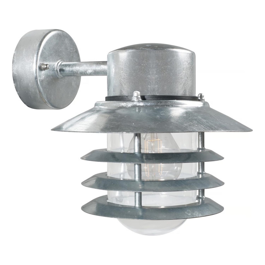 Nordlux - Ulkoseinävalaisin VEJERS 1xE27/60W/230V IP54, hopea
