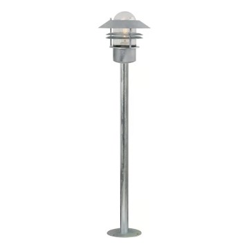 Nordlux - Ulkovalaisin BLOKHUS 1xE27/60W/230V IP54 hopea 92 cm