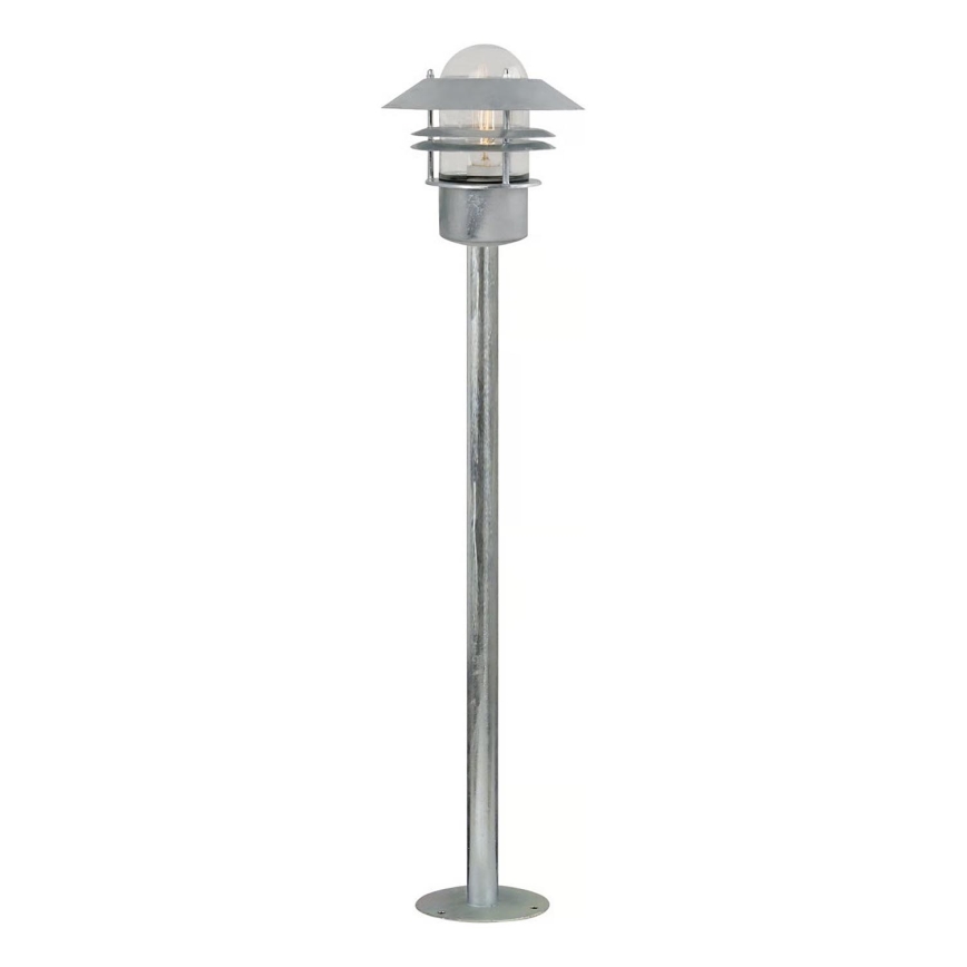 Nordlux - Ulkovalaisin BLOKHUS 1xE27/60W/230V IP54 hopea 92 cm