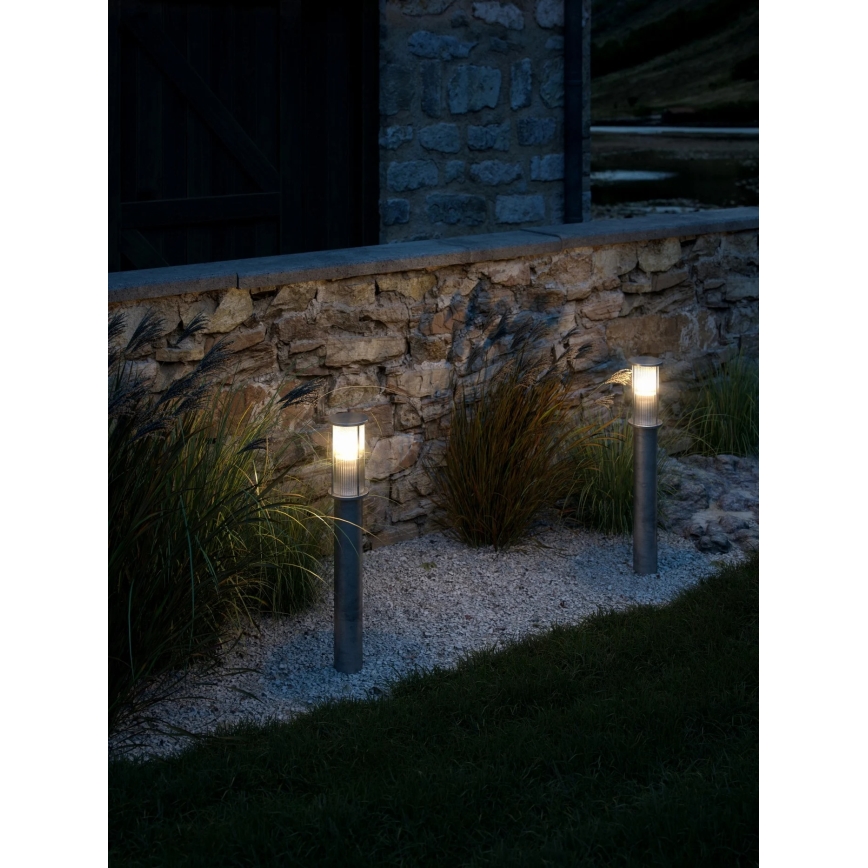 Nordlux - Ulkovalaisin LINTON 1xE27/15W/230V IP54, hopea