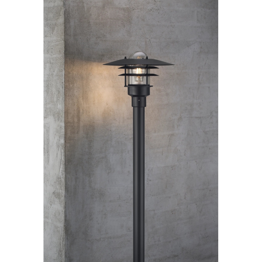 Nordlux - Ulkovalaisin LONSTRUP 1xE27/60W/230V IP44 musta 116 cm