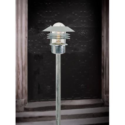 Nordlux - Ulkovalaisin VEJERS 1xE27/60W/230V IP54 hopea