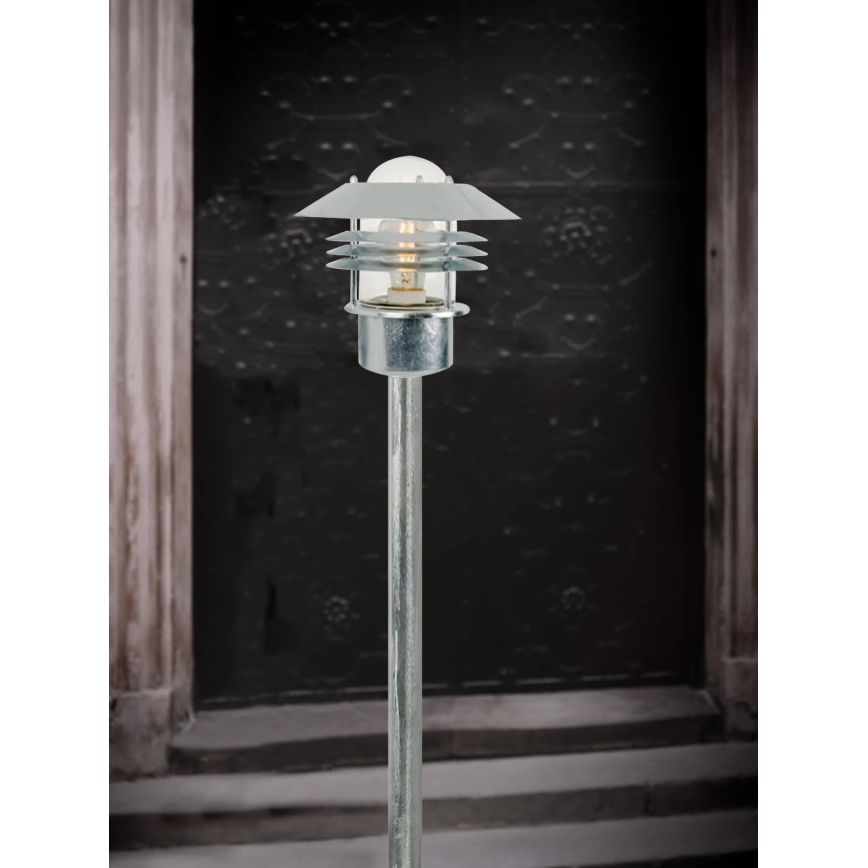 Nordlux - Ulkovalaisin VEJERS 1xE27/60W/230V IP54 hopea