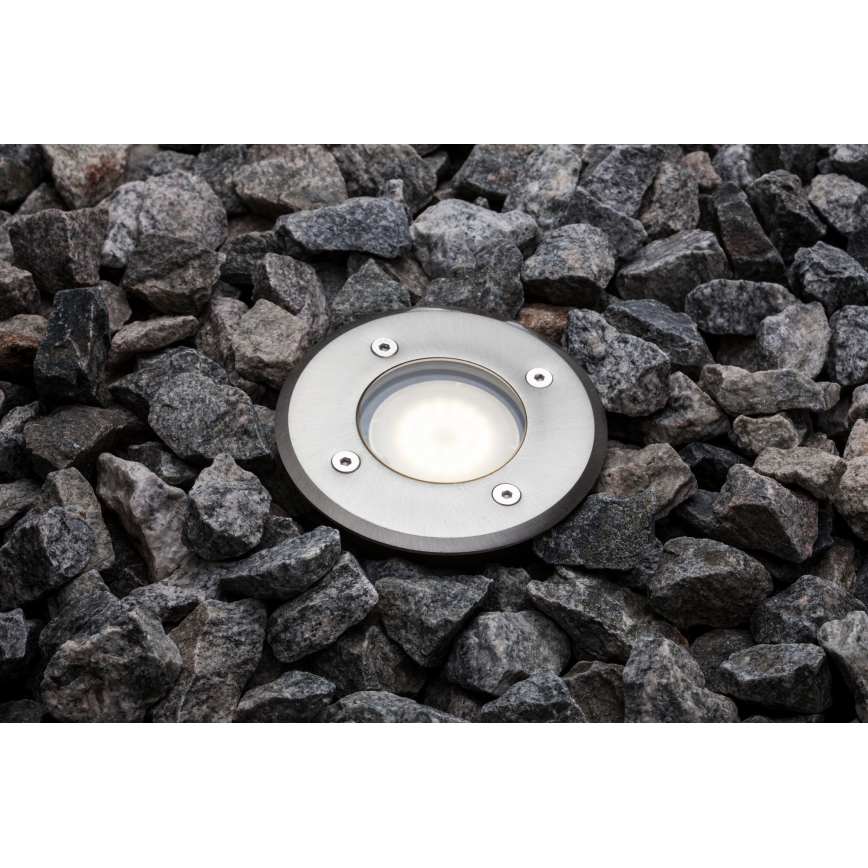 Nordlux - Ulkoväylän valo PATO 1xGU10/35W/230V IP65 mattakromi pyöreä