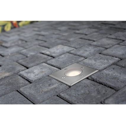 Nordlux - Ulkoväylän valo PATO 1xGU10/35W/230V IP65 mattakromi kulmikas