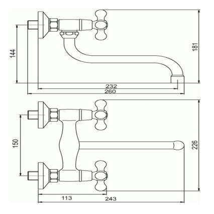 Novaservis - Keittiö-/pesuallashana TITANIA RETRO kiiltävä kromi