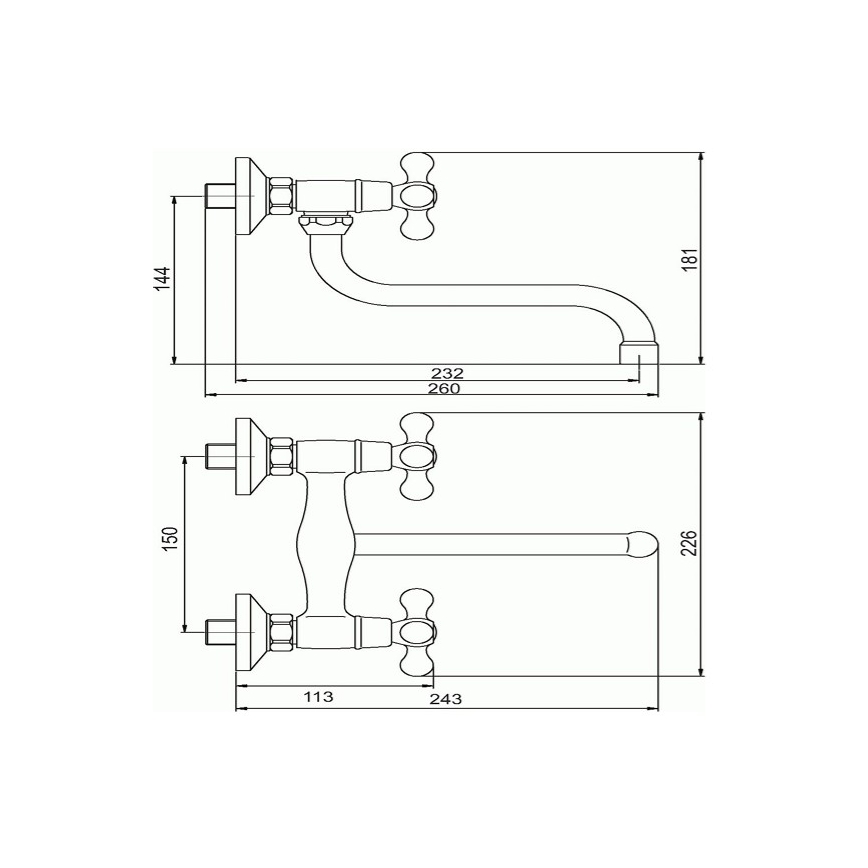 Novaservis - Keittiö-/pesuallashana TITANIA RETRO kiiltävä kromi