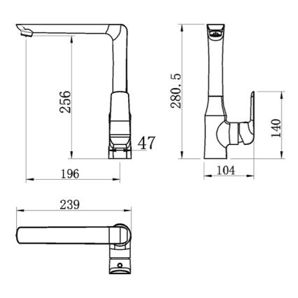 Novaservis - Keittiöhana NOBLESS TINA musta