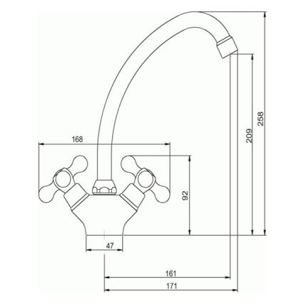 Novaservis - Keittiöhana TITANIA RETRO, kiiltävä kromi