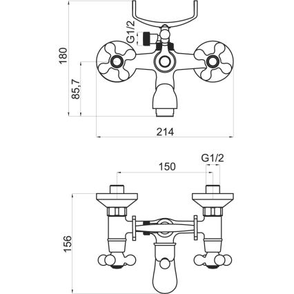 Novaservis - Kylpyammeen sarja sekoitushanalla TITANIA RETRO kiiltävä kromi