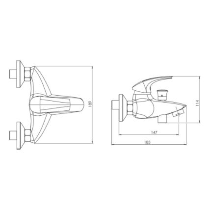 Novaservis - METALIA ammehana, kiiltävä kromi