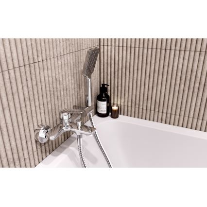 Novaservis - METALIA kylpyammesetti sekoittajalla, kiiltävä kromi