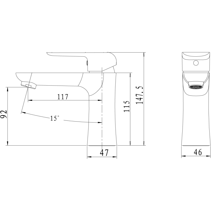 Novaservis - NOBLESS TINA pesuallashana, kiiltävä kromi