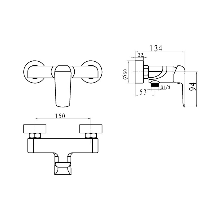 Novaservis - Suihkusekoitin NOBLESS TINA, kiiltävä kromi