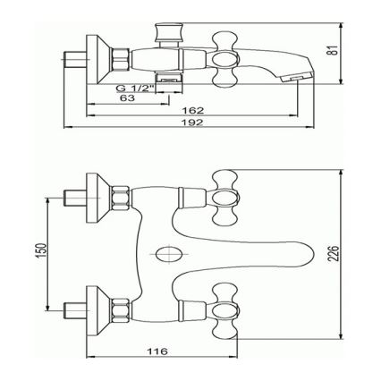Novaservis - TITANIA RETRO ammehana, kiiltävä kromi