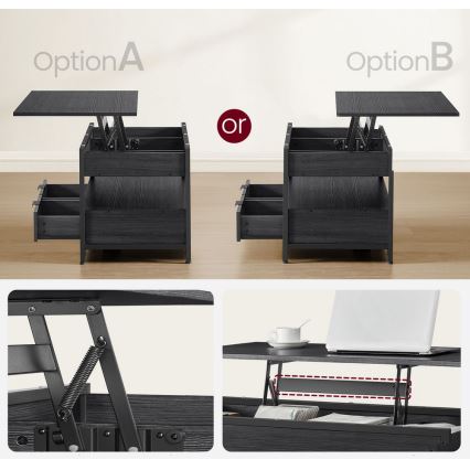 NYRO nostettava sohvapöytä, musta