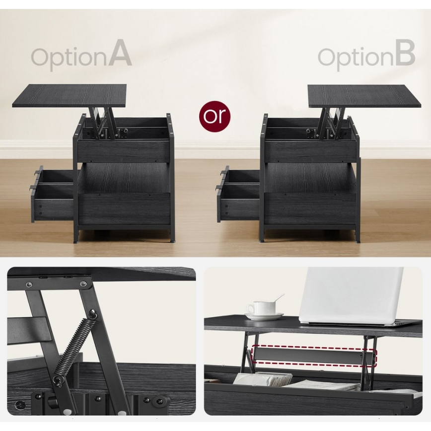 NYRO nostettava sohvapöytä, musta