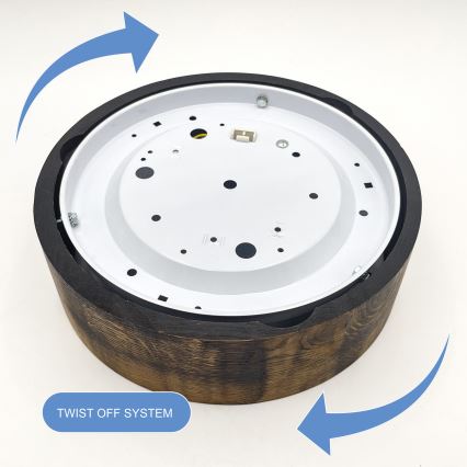 Kattovalaisin OAK SMOKY 1xE27/15W/230V ? 27,5 cm tammi/tummanruskea