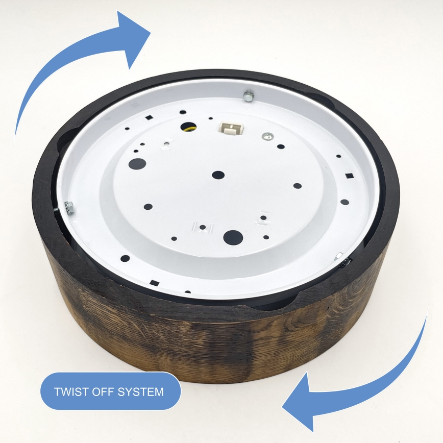 Kattovalaisin OAK SMOKY 1xE27/15W/230V ? 27,5 cm tammi/tummanruskea