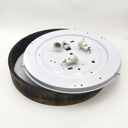 Kattovalaisin OAK SMOKY 3xE27/15W/230V ? 47,5 cm tammi/tummanruskea