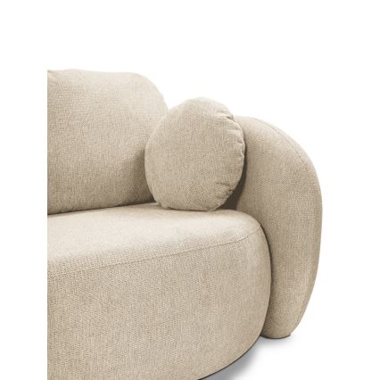 Kolmikäyttöinen beige OLBIA 3-istuttava vuodesohva