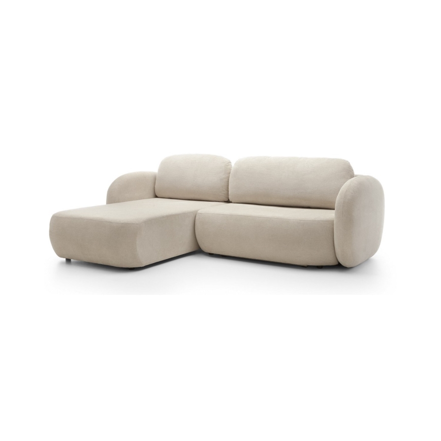 OLBIA L-muotoinen vasenkätinen kulmavuodesohva säilytystilalla, beige