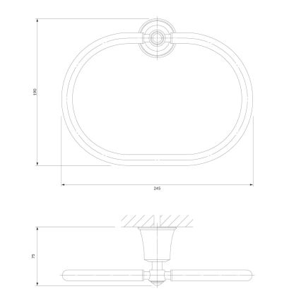 OMNIRES AL53230CR - Seinäpyyhepidike ART LINE kiiltävä kromi