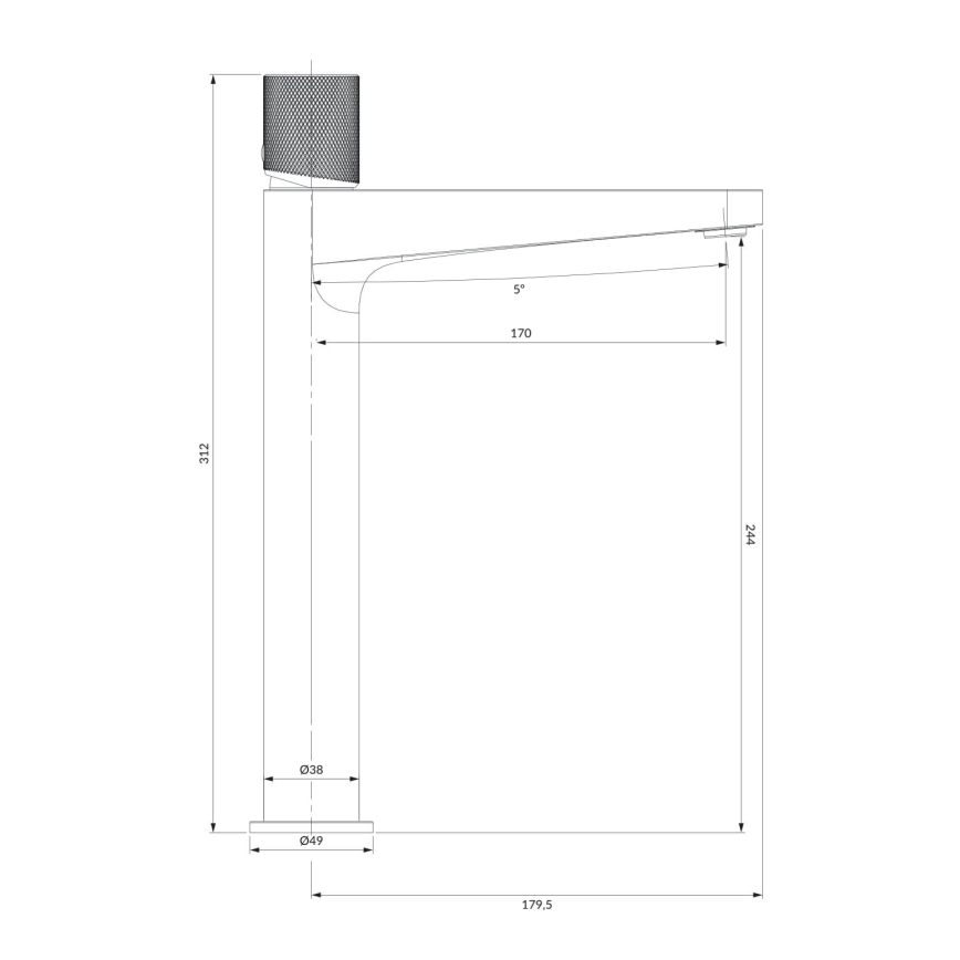 OMNIRES CT8012CR - Altaan hana CONTOUR 31,2 cm kiiltävä kromi