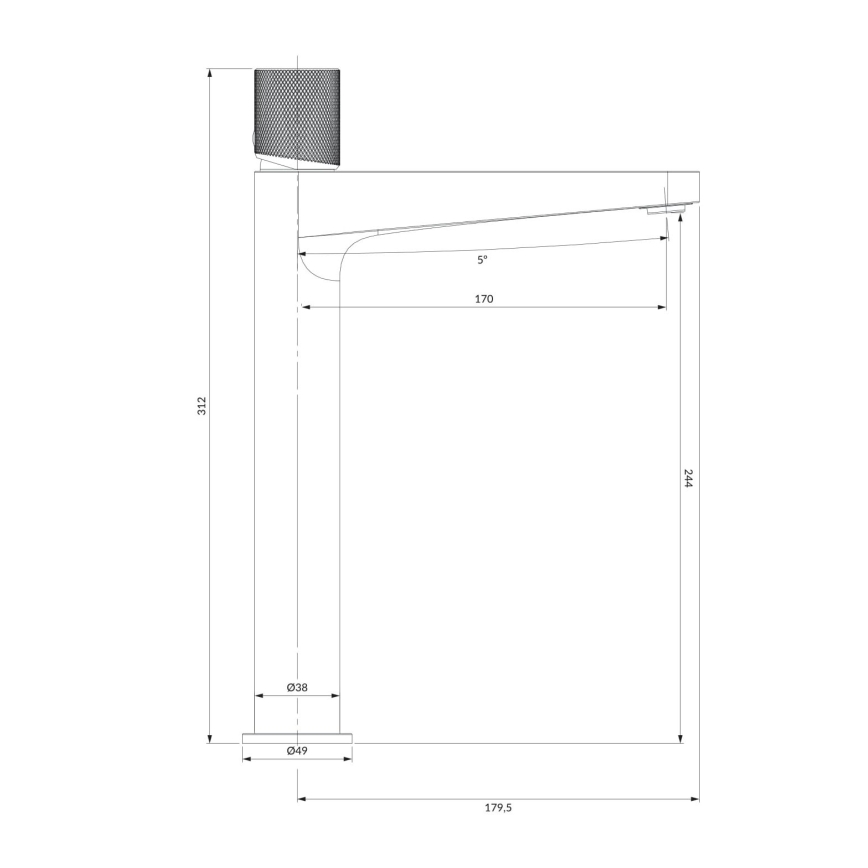 OMNIRES CT8012GLB - Altaan hana CONTOUR 31,2 cm maa kulta