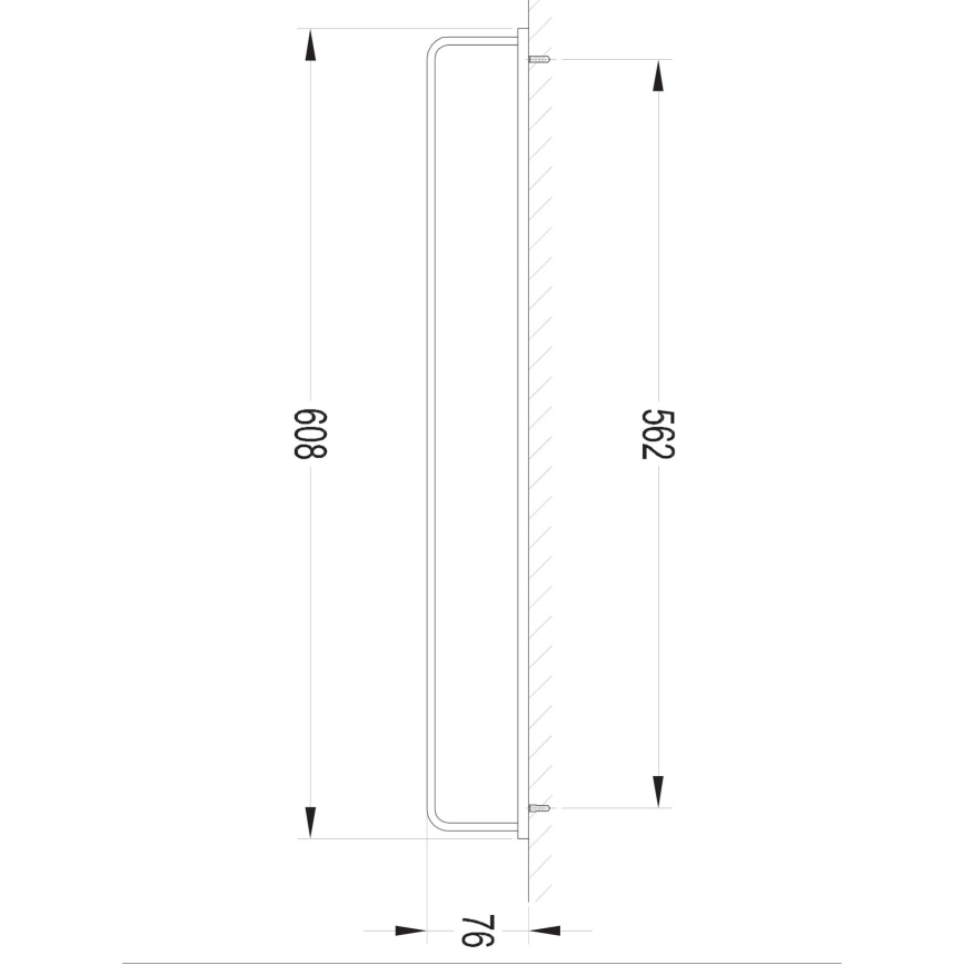 OMNIRES DA70216BL- Seinäpyyhepidike DARLING 61 cm semimatta musta