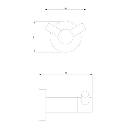 OMNIRES MP60120CR - Seinäkoukku MODERN PROJECT kiiltävä kromi