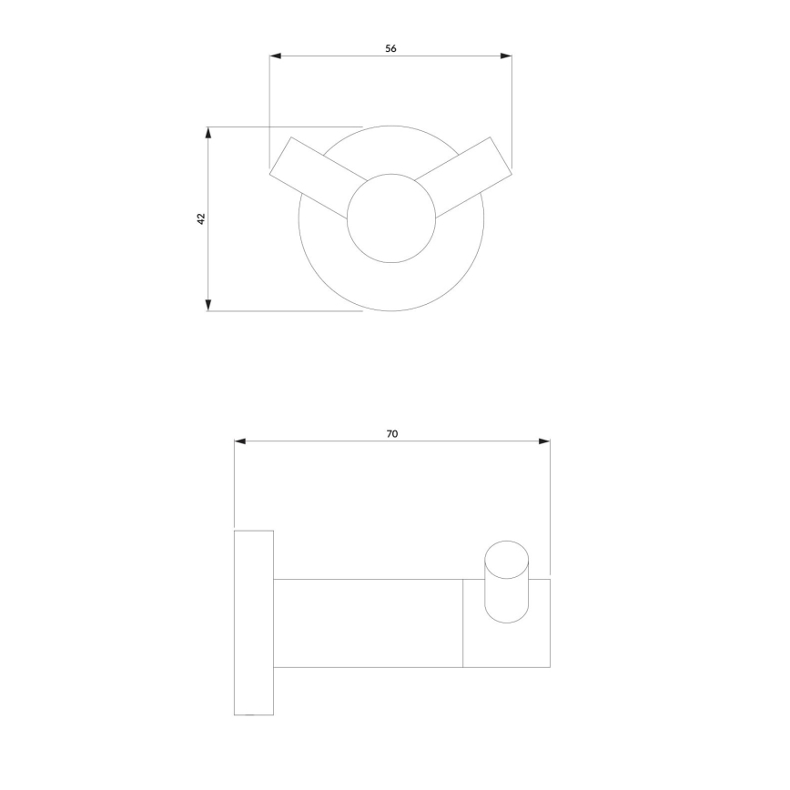OMNIRES MP60120CR - Seinäkoukku MODERN PROJECT kiiltävä kromi