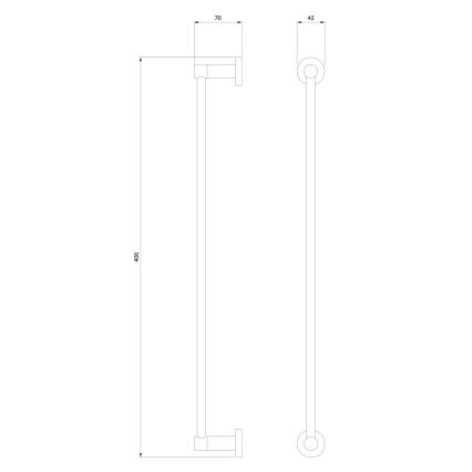 OMNIRES MP60214AT - Seinäpyyhepidike MODERN PROJECT 40 cm matta musta