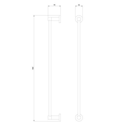 OMNIRES MP60214BL - Seinäpyyhepidike MODERN PROJECT 40 cm matta musta