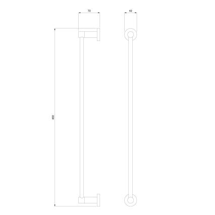 OMNIRES MP60216GR - Seinäpyyhepidike MODERN PROJECT 60 cm grafiitti