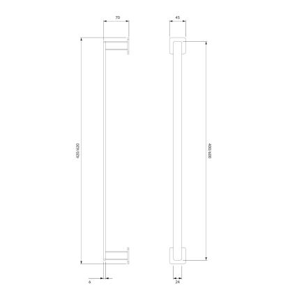 OMNIRES NL80214CR - Seinäpyyhepidike NELSON 42 cm kiiltävä kromi