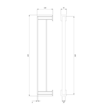OMNIRES NL80226CR - Seinäpyyhepidike NELSON 62 cm kiiltävä kromi